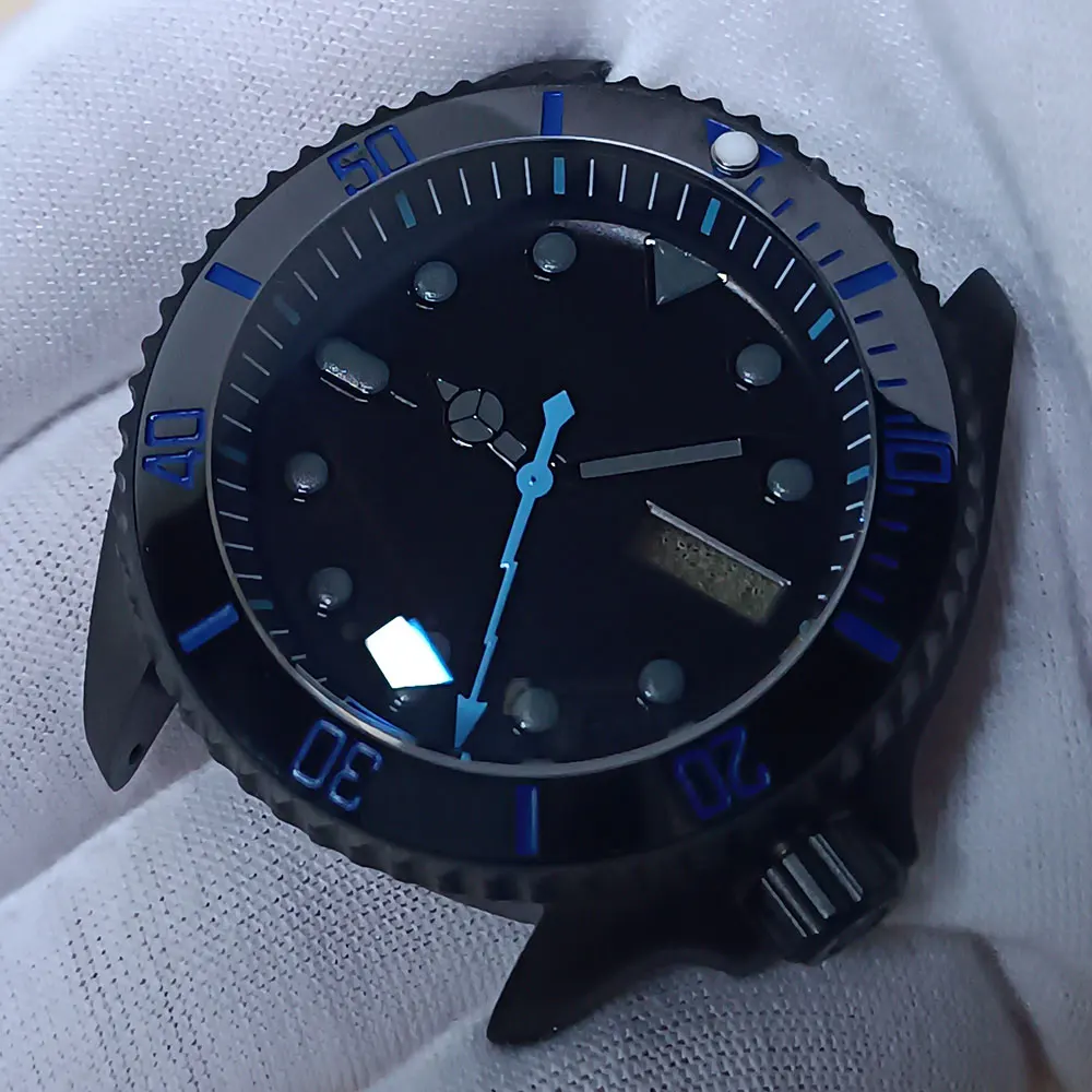 

Часы SKX 007 черные с прозрачным дном, браслет с сапфировым стеклом из нержавеющей стали 316L, подходит для движения NH34 NH35 NH36, 41 мм