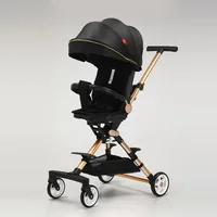 ‌ Poussette pliable de luxe pour bébé, landau réversible, chariot menti-flat, plateau de siège respirant, système de voyage avec auvent ‌ 5