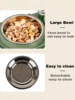 1 spill proof track pet dual-purpose bowl for feeding and drinking, one dual-purpose dog bowl with water bottle, cat bowl 2