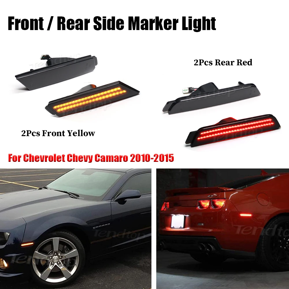 LED Side Marker Lights Front & Rear Bumper Fender Lamp For Chevy Camaro