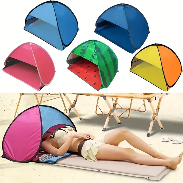 Beach Headrest Sunshade Tent UV-protecting Portable Sunshelter Outdoor Automatic Quick Opening Adults Kids Camping Sunshade﻿ 1
