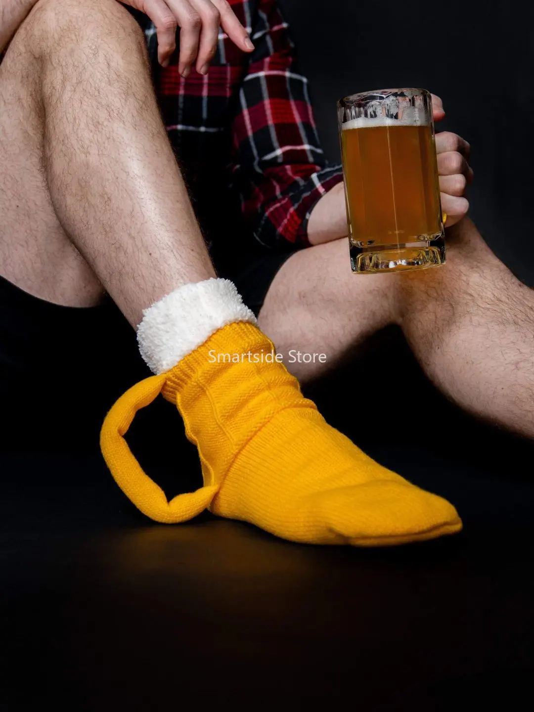 Creative Beer Mug Knitted Cotton Socks Yellow Warm Floor Casual Cotton Socks 3D A Long Cotton Socks Men Women Can Wear