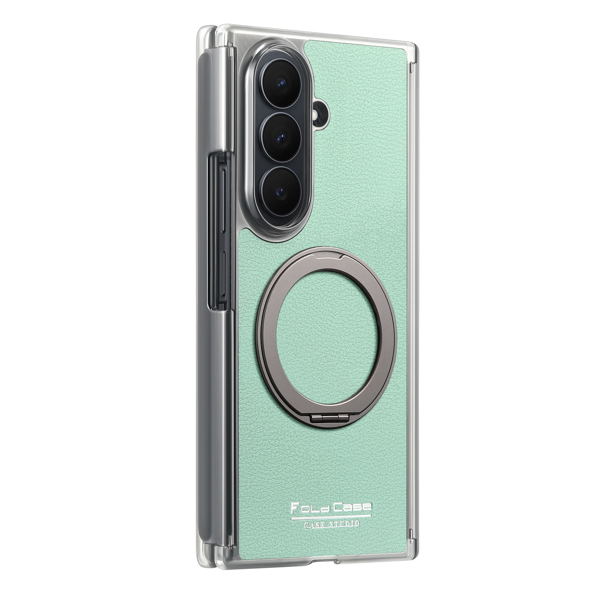 360 Rotating Magnetic Phone Case with Wireless Charging and Dual-Axis Shockproof Design