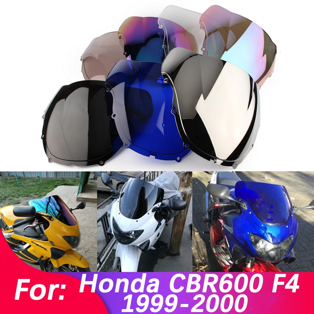 

Ветровое стекло для мотоцикла Honda CBR600 CBR 600 F4 1999-2000, ветровое стекло с двойными пузырьками, Аксессуары для планшетов