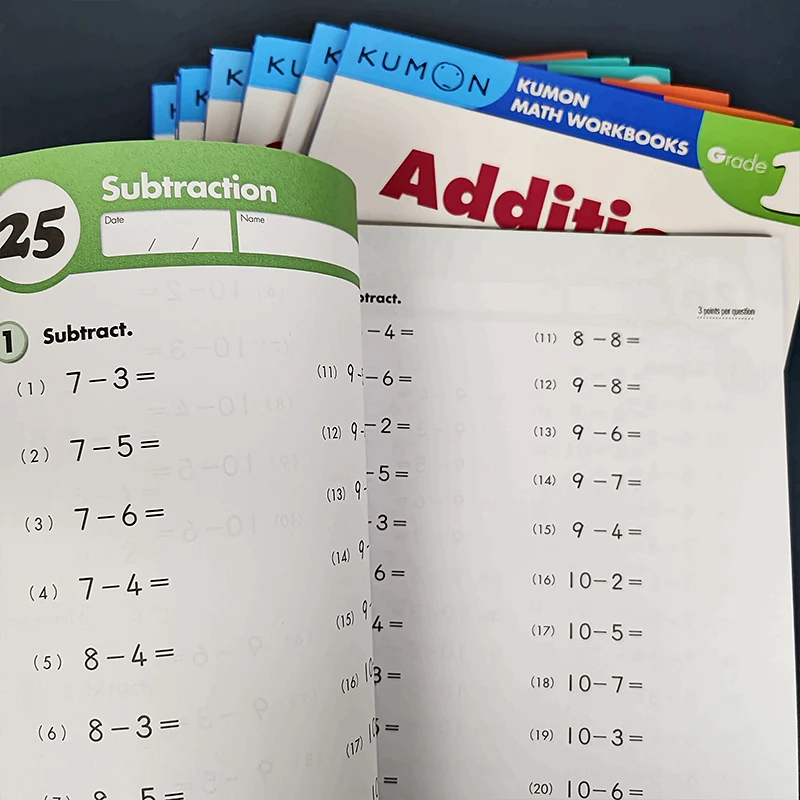 2/3 books Kumon Calculation Math Workbooks English book Math