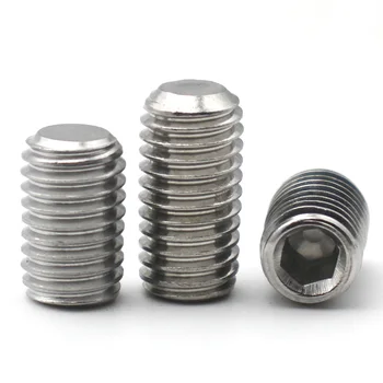 2-10pcs M1.6 M2 M3 M4 M5 M6 M8 M10 304 สแตนเลสสตีล HEX ซ็อกเก็ตชุดสกรูถ้วยจุด DIN916 Headless ซ็อกเก็ตหกเหลี่ยม Grub สกรู 2