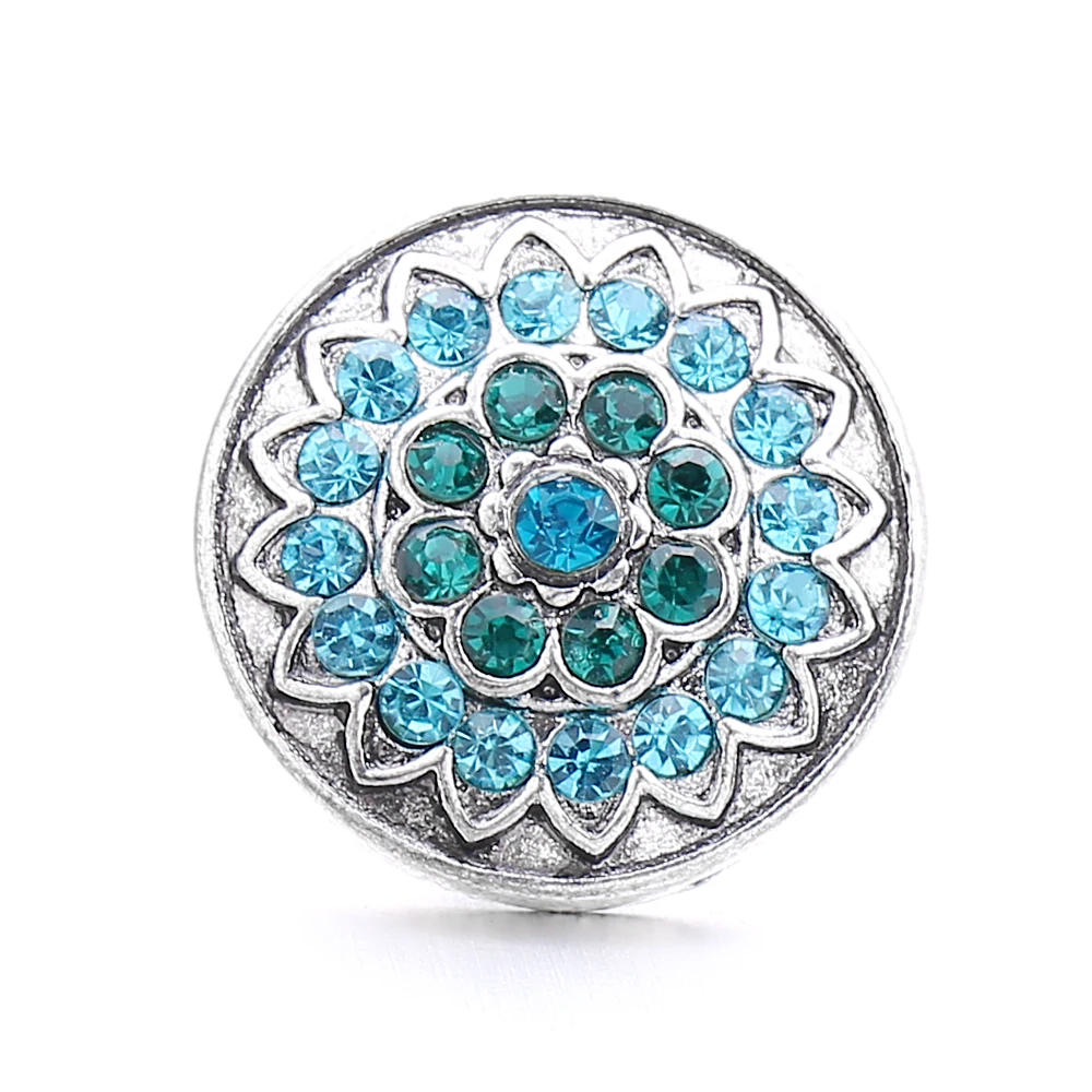 20pcs  18mm Snap Button Jewelry Crystal Flower Metal Snap Buttons for Snaps Bracelet Charms Jewelry