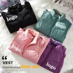 custom logo Mens winter Sleeveless Jackets Men New Vest Jacket print photo Male Autumn Warm Casual Waistcoat Vest