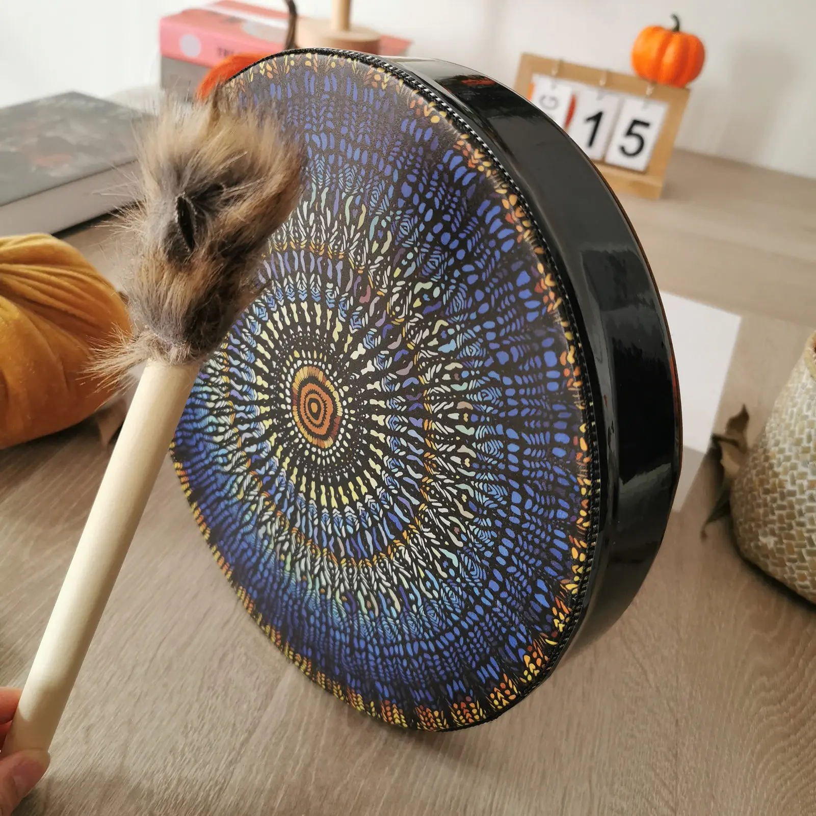 Vegetarian Shamanic Drum 25cm Shaman Drum Home Ornament Wooden Shamanic The Siberian Spirit Music Easter Gifts