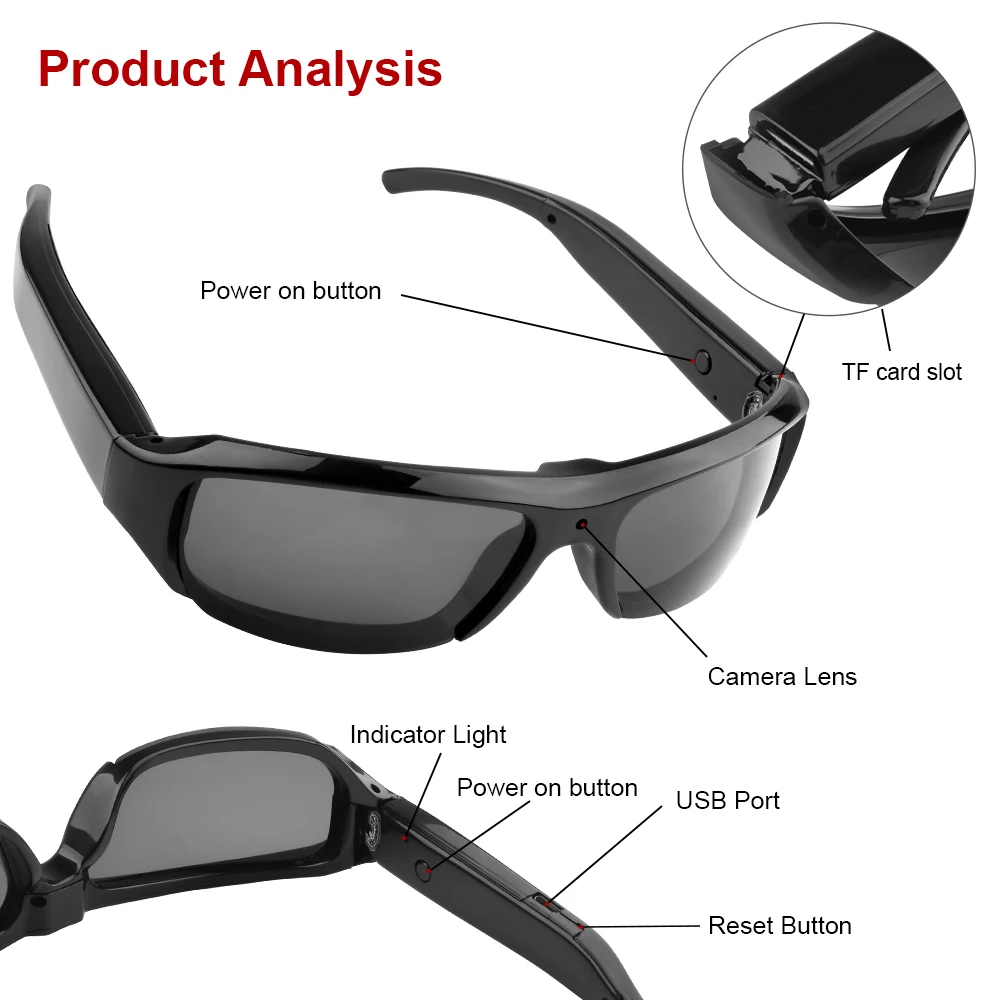 Bluetooth Sunglasses Video Recording Sports Glasses Procam