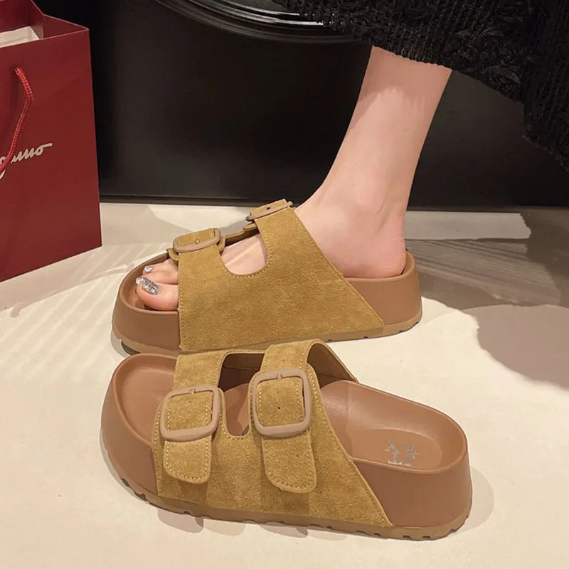 Women Casual Summer Slippers With Buckle
