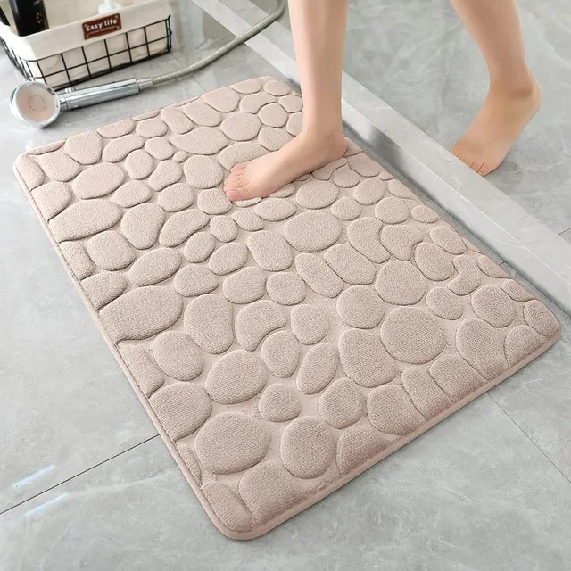 Mat Non-slip Carpets Cobblestone Embossed Bathroom Bath In Wash Basin Bathtub Side Floor Rug Shower Room Doormat Memory Foam