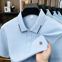 Polo Homme de Luxe 2026 – Marque Classique Respirante, Confort Quotidien Estival, Loisirs, Haut Court Exquis avec Badge Lettres 4
