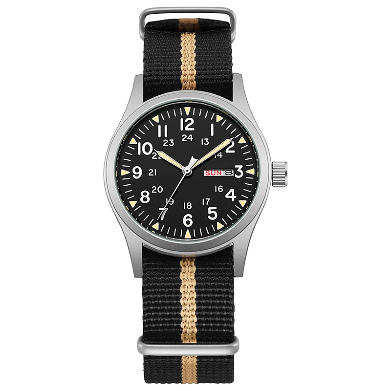 Luminous Men's Field Watch with Easy-Read Dial and Fabric Strap