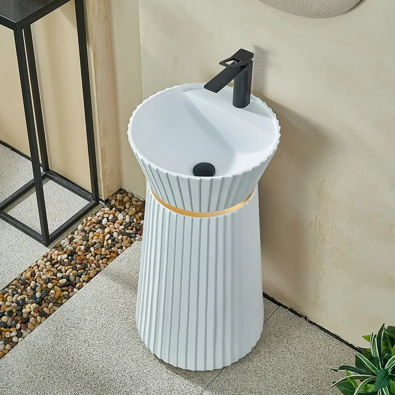 

CX100AD Creative artificial stone wash basin Fashion luxury washbowl European style Floor Standing Bathroom sink artistic Lavabo