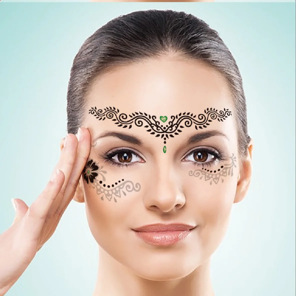 4 Pcs Sticker De Halloween Tatouages Temporaires Pour Visage Maquillage