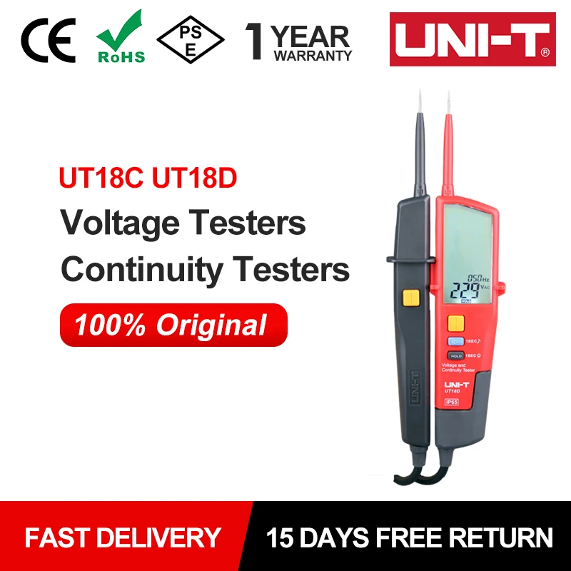 UNI-T-Digital-Voltmeter-UT18C-UT18D-AC-DC-Voltage-Continunity-Tester ...