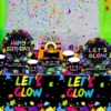 Let's Glow In The Dark Party Decorations Disposable Tablecloth Neon Party Tablecloths Glow Table Covers Birthday Party Supplies 5
