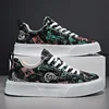 Graffiti Prints Black Canvas Sneakers Mens Vulcanized Shoes Man Low Top Sneaker Lace Up Trainer Skateboard Shoes Men's Plimsolls 4