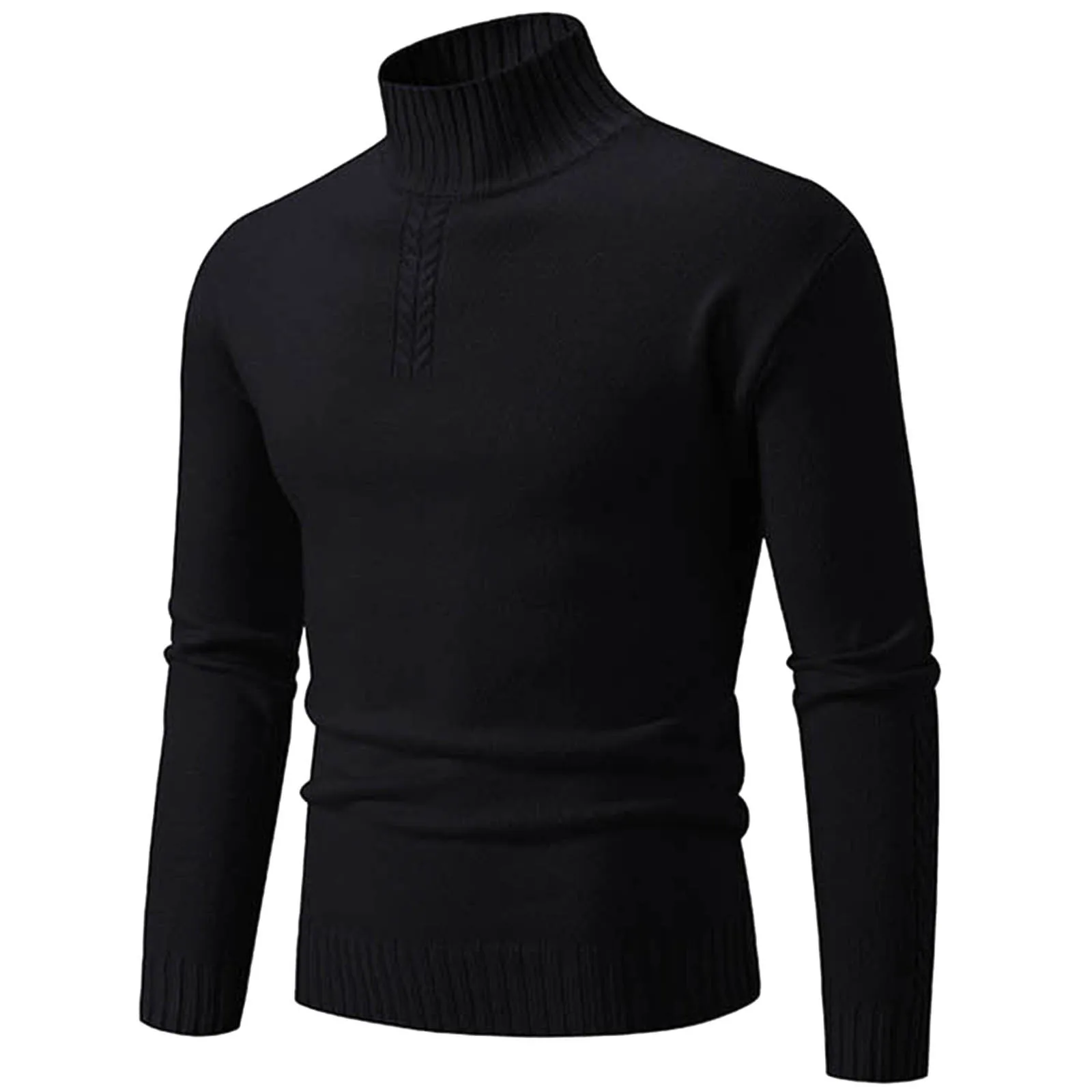 Mens Sweater Turtleneck Autumn Winter High Neck Long Sleeve Sweater Knit Pullovers Slim Knitwear Oversized Knitted Sweaters Male