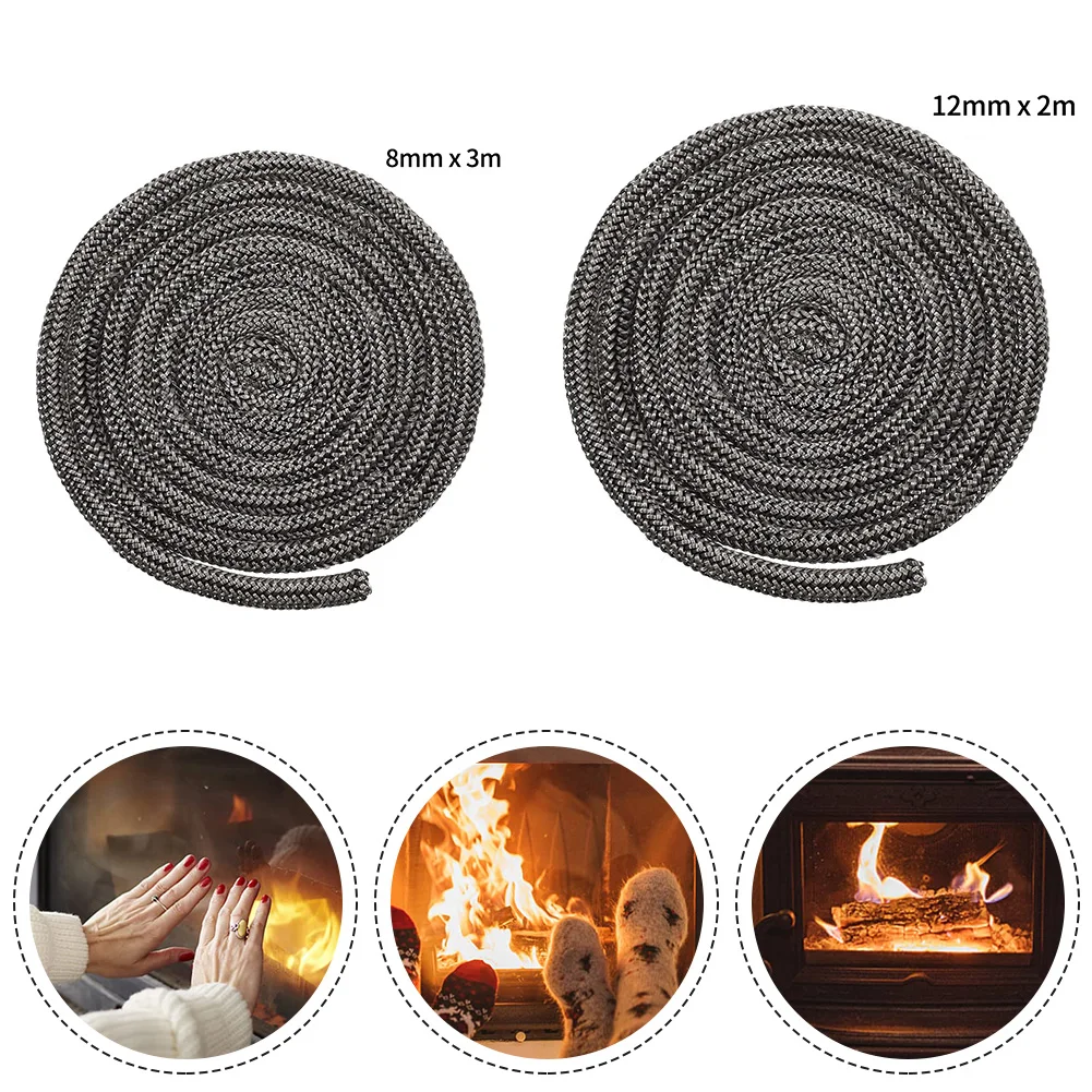 Cuerda De Sellado Para Chimenea, 2,5m X 8mm Junta Fibra De Vidrio Para Chimenea Con