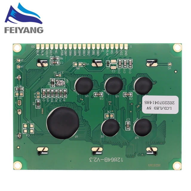 Écran LCD 128x64 ST7920 Hailege - Rétroéclairage Bleu Série/Parallèle 5V | 12864