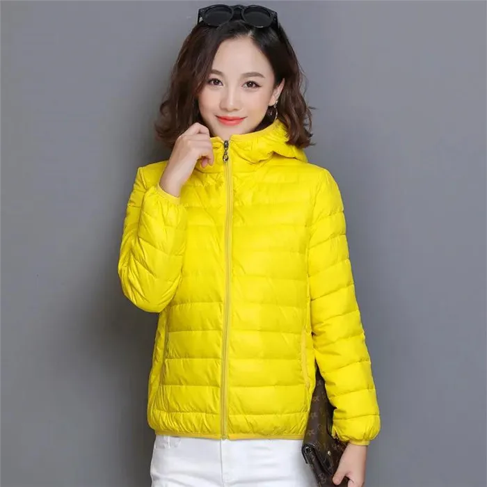 Glossy Winter Down Cotton Jacket 2026 Women Cotton-Padded Coat New Casual Ultra Light Hooded Parkas Short Warm Coat Female