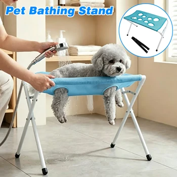 Supporto Portatile Pieghevole per Toelettatura Animali Domestici, Regolabile, per Bagno, Taglio Unghie e Asciugatura Cani e Gatti, Rete di Supporto per Piccoli Animali