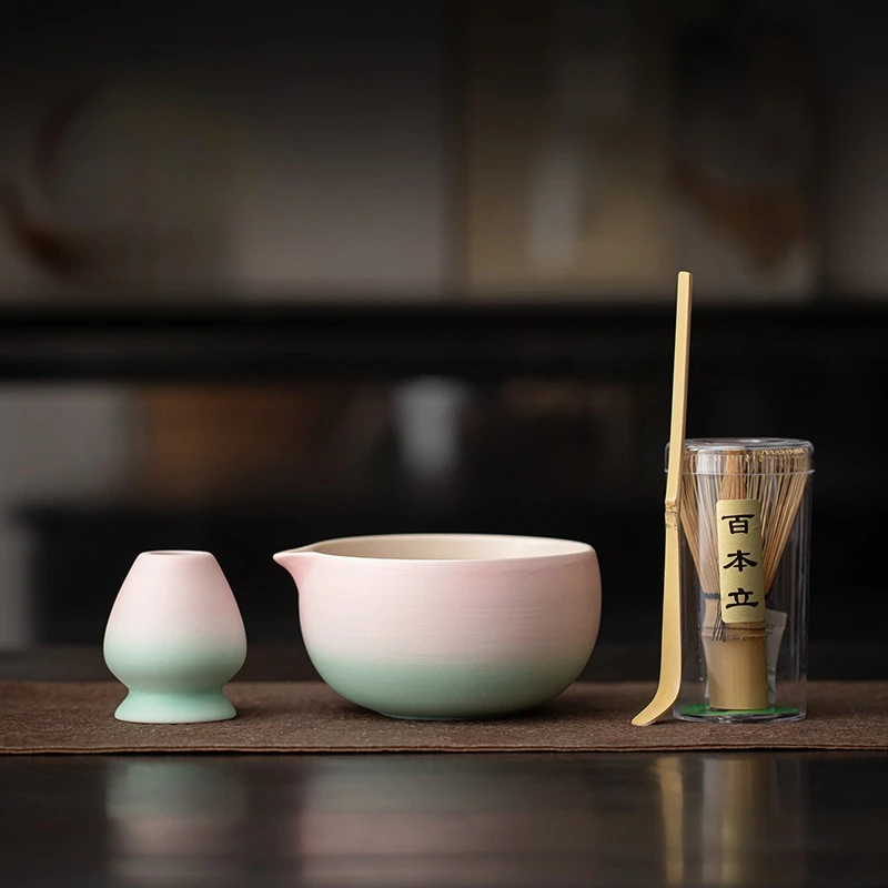 Japanese Matcha Tea Set Bamboo Tea Brush Ceramic Tea Bowl Composition Chinese Traditional Handmade Teas Tools Holiday Gifts
