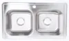 33x19 Kitchen Sink Drop in For Mobile Homes Stainless Steel Deep Double Bowl Sound Pads and Thermal Insulation Coating 6