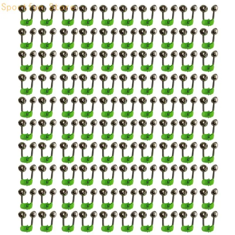 100 pièces cloches d'alarme double pour canne à pêche avec clips X7JD - lot économique