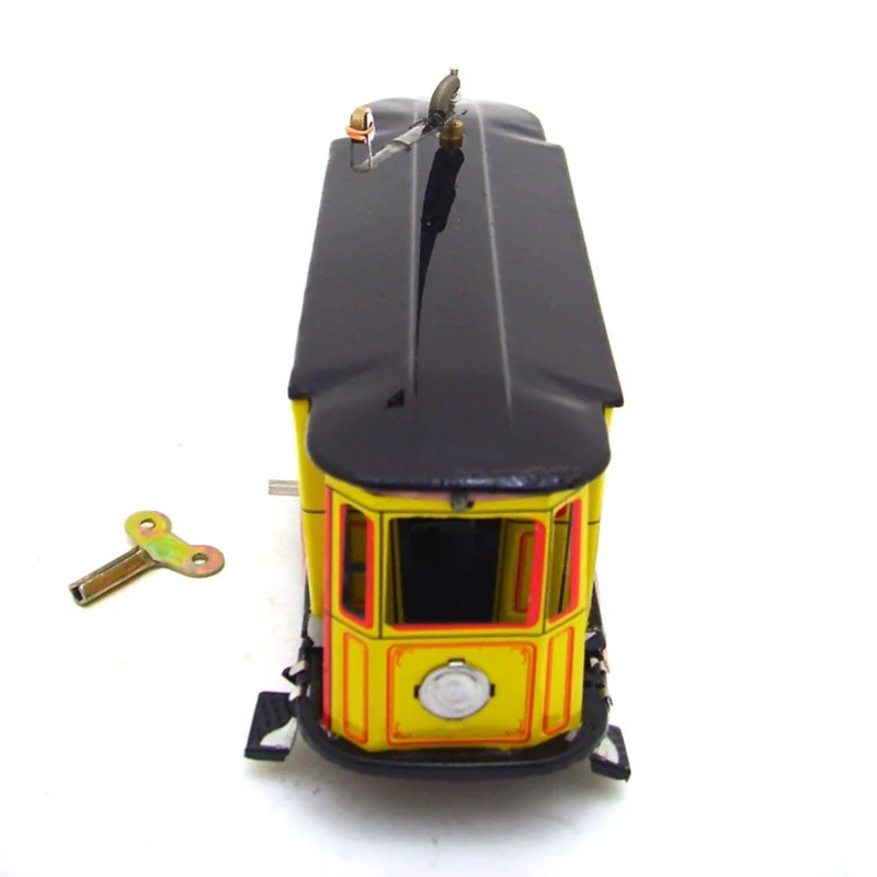 Antique Tin Toy Vehicles Wind Up Robots Iron Metal Auto Home Decor Metal Craft Car Model Collection Toy MS639 Los Angeles Tram