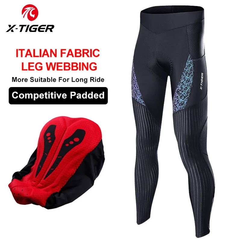 X-TIGER Breathable Professional Men's Autumn Cycling Pants Bike Pants with Bibs Bib Cycling Reflective Leggings