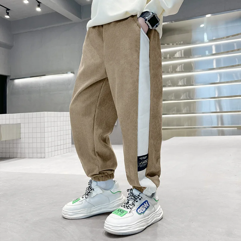Boys Pants Spring Autumn Sweatpants for Kids Thicken Teenager School Joggers Children Sports Clothes 4-14years