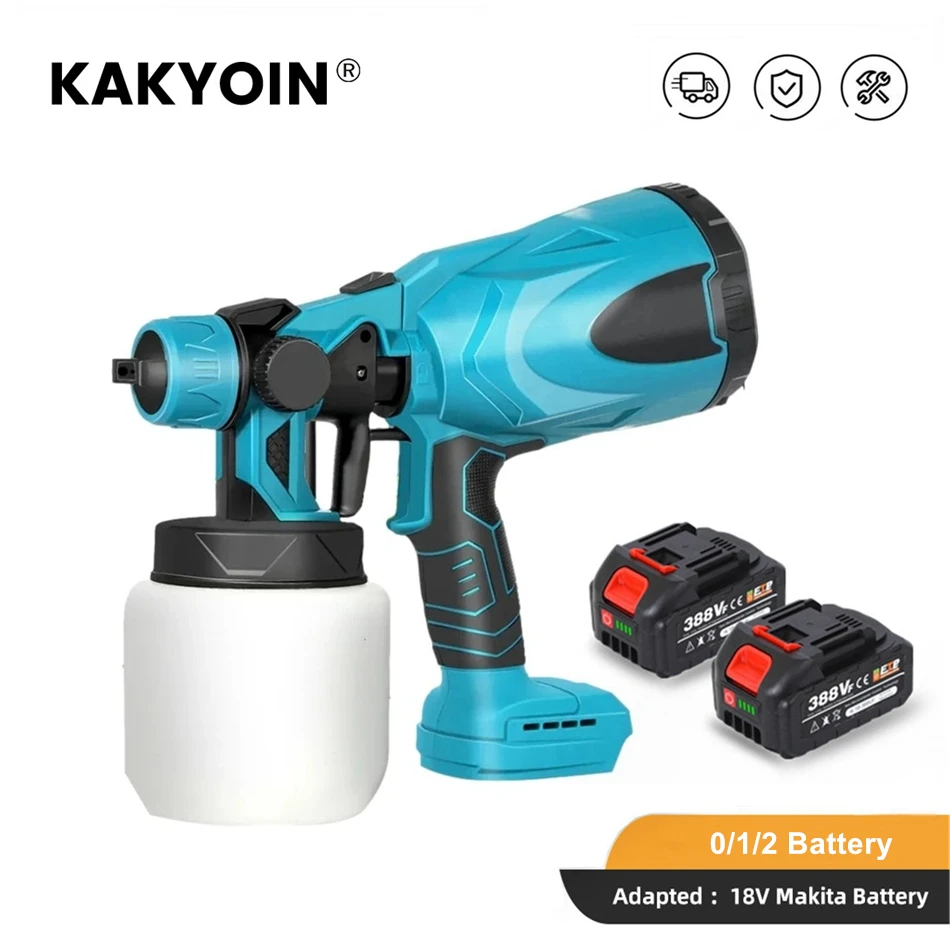 

800ML Electric Spray Gun Cordless Paint Sprayer Auto Furniture Steel Coating Airbrush Compatible For Makita 18V Battery