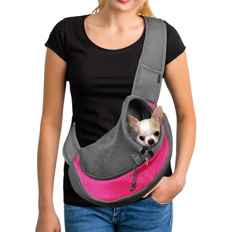 Dog Bag Pet Puppy Carrier S/L Outdoor Travel Shoulder Bag Mesh Oxford Tote for Yorkie Chihuahua