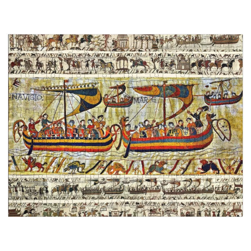 THE BAYEUX TAPESTRY ,VIKING SHIPS Jigsaw Puzzle Wooden Name Puzzle Toddler Toys Personalized Kids Gifts Wood Animals