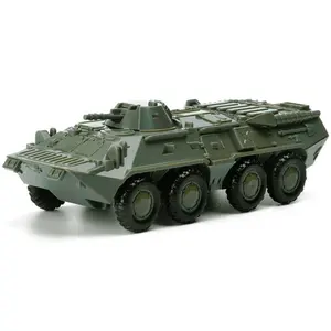 1:72 BTR-80 Wheeled Armored Vehicle Glue-Free 4D Assembly Model Car Toys Military Chariot Glide Toy Gift for Kids Boys