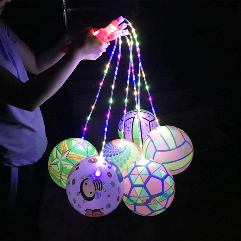 

22cm Colorful Luminous Inflatable Bouncing Balls Children Party Flashing Jumping Balls Game Fun Toys For Kids