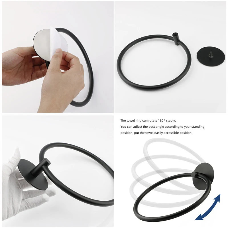 1Pc Self-Adhesive Toilet Paper Holder Bathroom Stainless Towel Holder Punch-free Roll Paper Kitchen Storage Hook Rack
