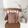 Children's Winter Round Neck 4 Color Korean Style Sweatshirt Children's Clothing Baby fleece-lined Boys and Girls Baby fleece-li 3