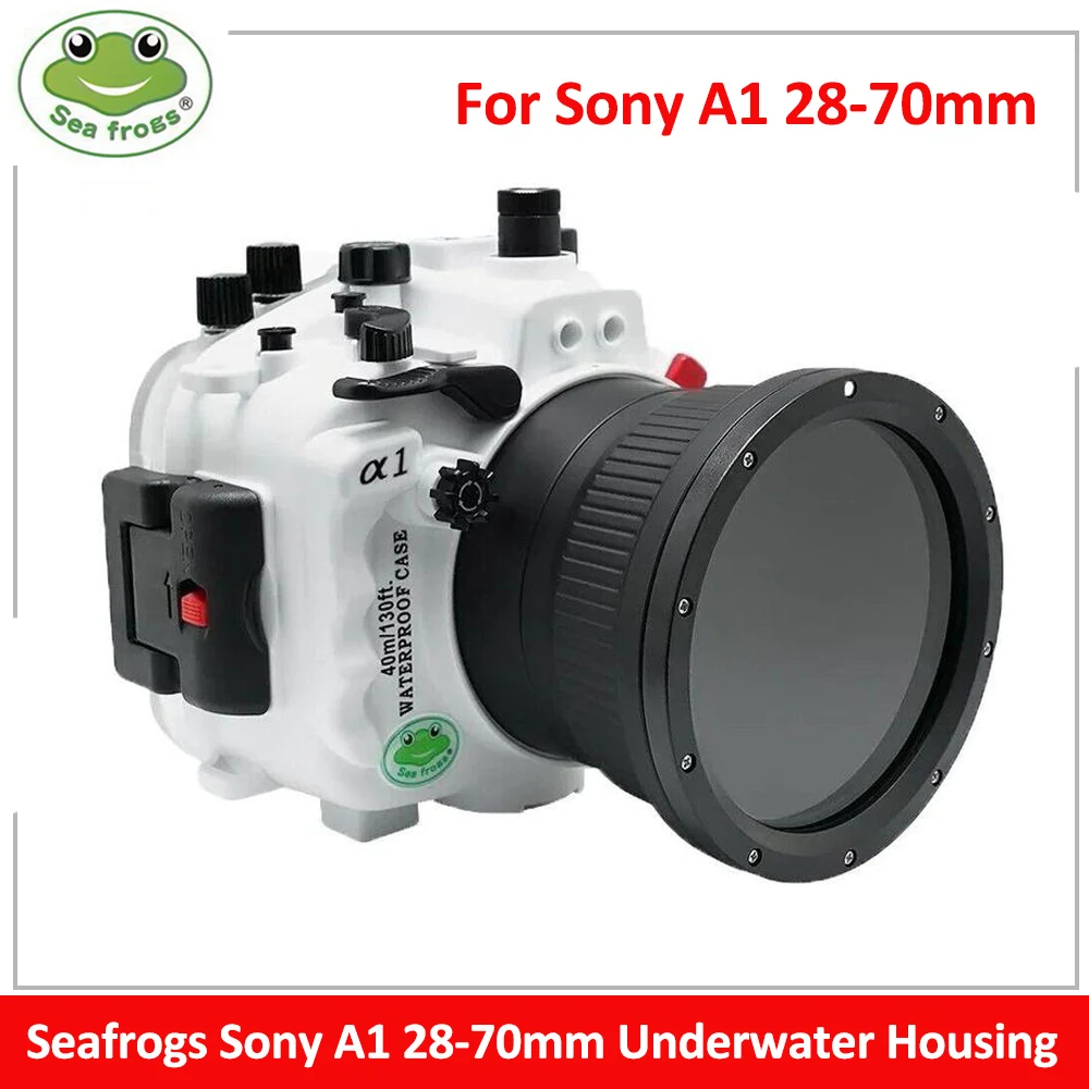 Custodia Per Fotocamera Subacquea Seafrogs 130Ft Per Sony A1 Con Porta Standard 28-70Mm