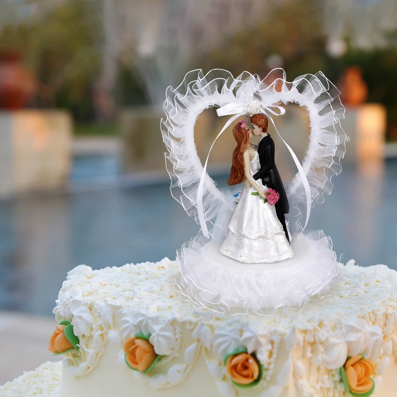 

Wedding Layout Prop Cake Dessert Table Decor Heart Shape Bride Groom Craft Adornment Love Bridegroom Bride Craft Ornaments