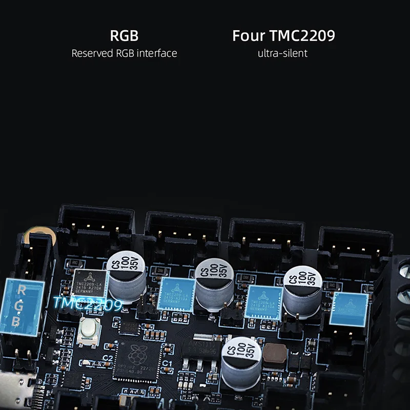 Mellow Fly Micro 4 V1.0 보드 HV 4 축 32Bit 라즈베리 파이 RP2040 Uart TMC2209 3D 프린터, Klipper Canbus Voron V0.1 Ender3