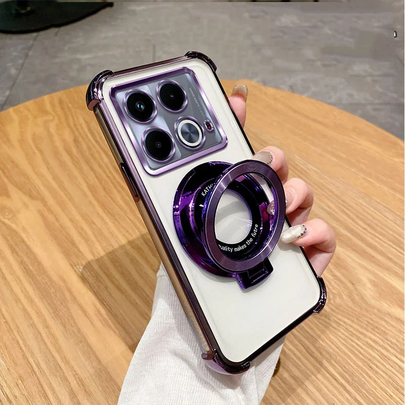 Luxury Shockproof Magnetic Bracket Case with Holder and Magsafe Compatibility