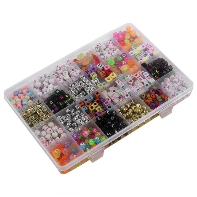 English Letter Acrylic Beads Square Flat Alphabet Beads Charms Bracelet Necklace for Jewelry Making DIY Set 4