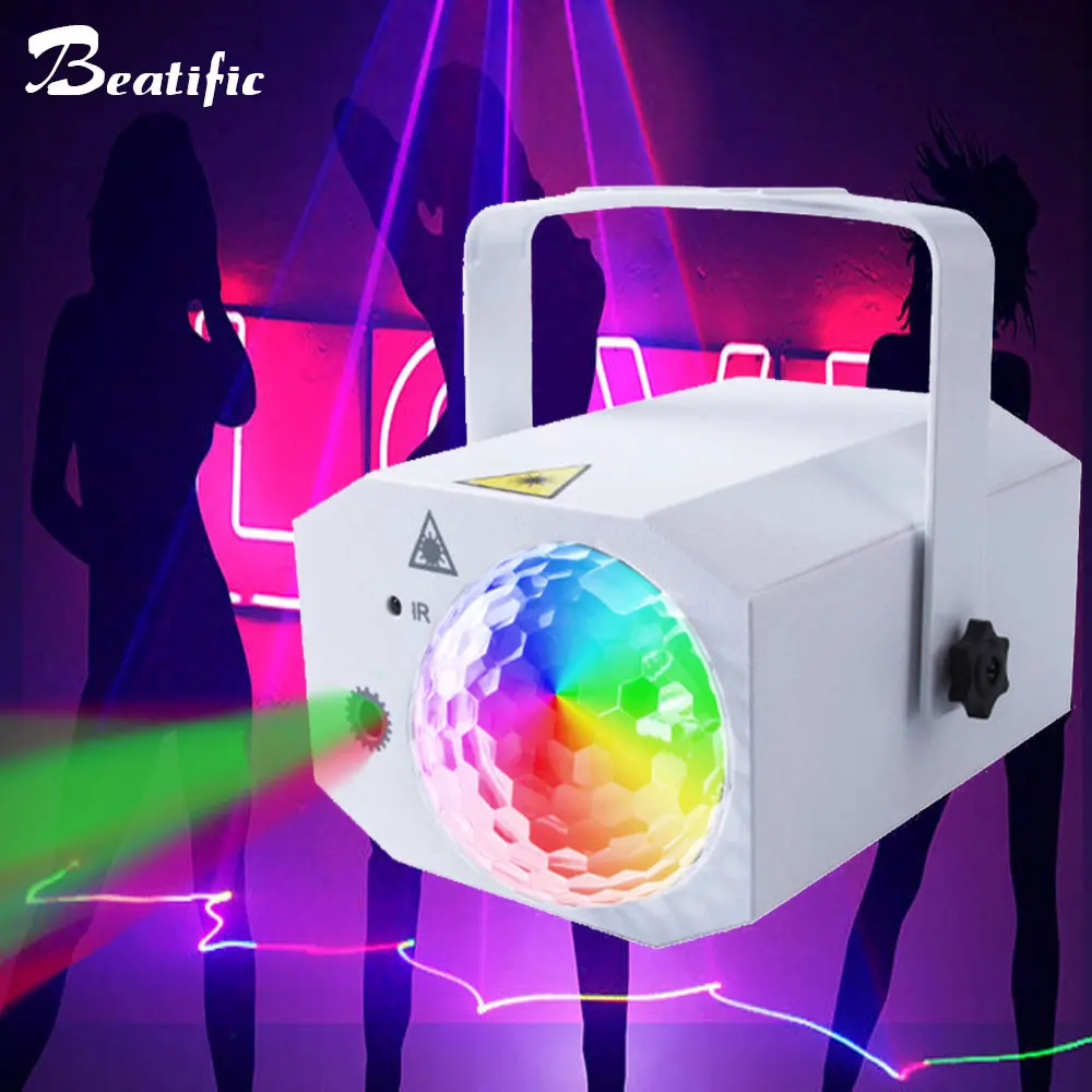 

LED Karaoke Disco Lights Rotating DJ Mirror Ball Stage Laser Projector Strobe Sound Party Lights Nightclub Bar Club Lighting