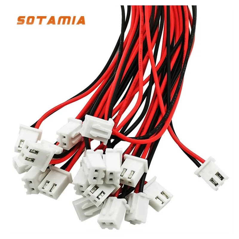 SOTAMIA 10Pcs XH2.54mm 2P Home Theater Sound Speaker Amplifier Single Head Tinned Electronic Cable 2P Terminal Wire aiyima tpa3116 amplifier board 50w 4 100w 2 5 1 channel audio power sound amplifiers board dc12 24v diy for home theater