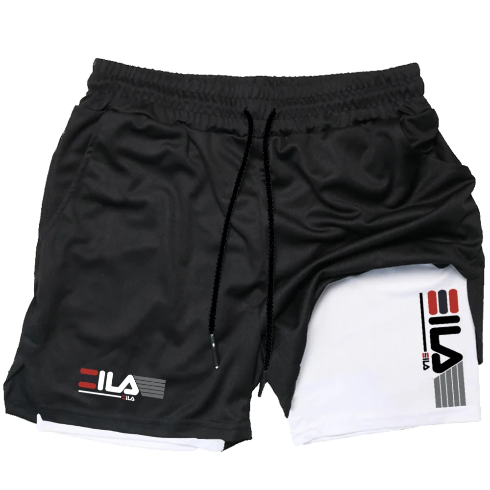Men Running Shorts sports shorts sport shorts jogging shorts running shorts 2 In 1 Double-deck Sport Shorts Sportswear Gym Fitness Short Pants Training Jogging Bottom Men's Clothing