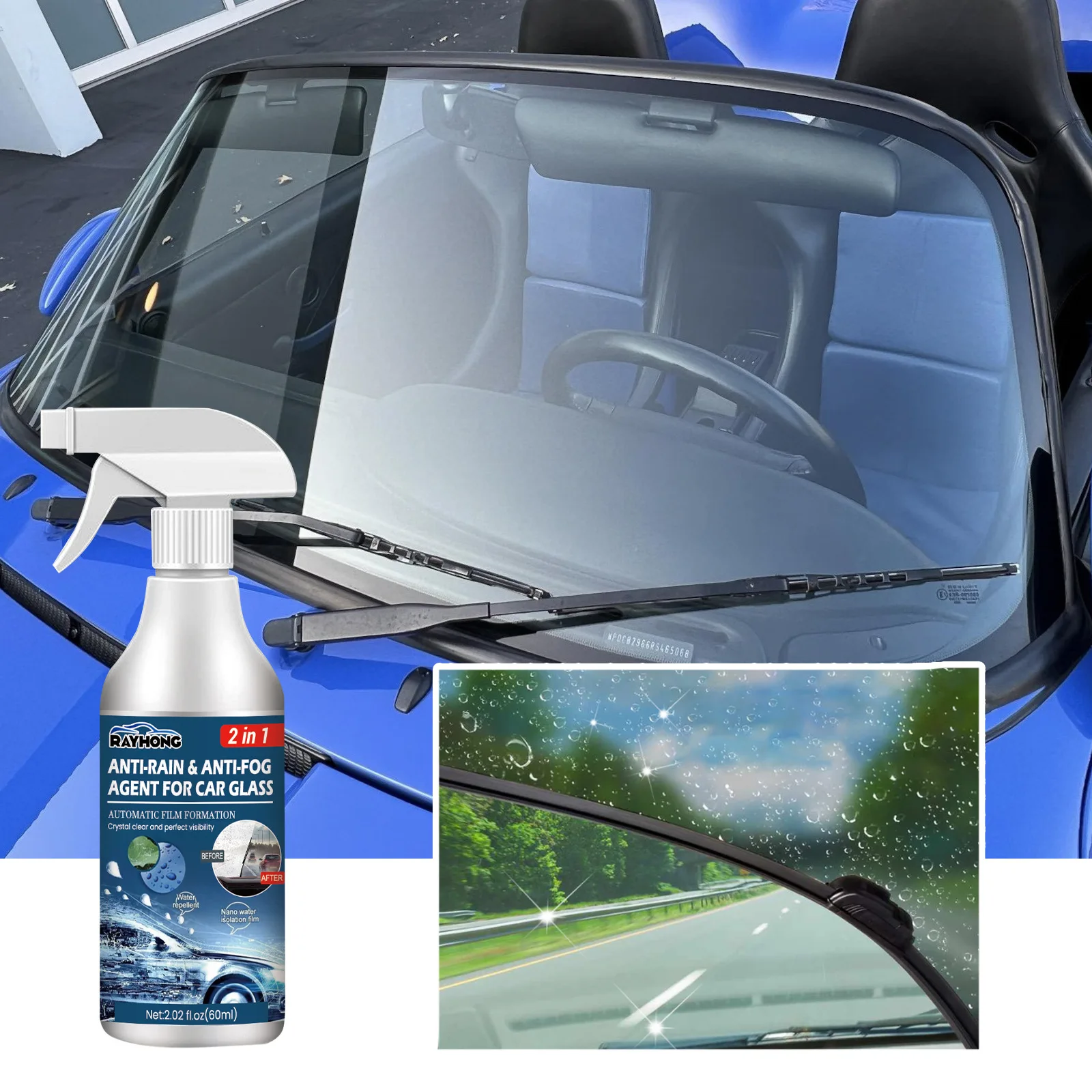 

Водоотталкивающий спрей с покрытием от дождя для автомобильного стекла гидрофобная защита от дождя Автомобильная жидкость для лобового стекла зеркальная маска для авто полировка 60 мл